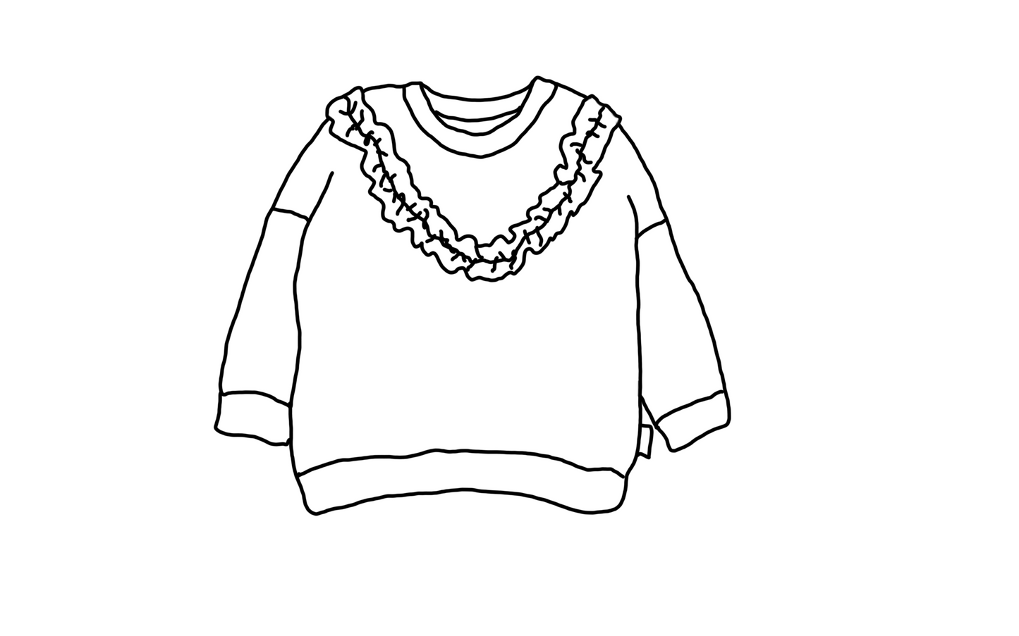 Sweater mit Rüsche